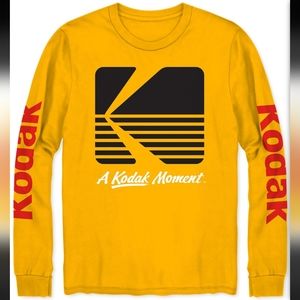 📸⭐Kodak Men's Long Sleeve Graphic T-Shirt Gold⭐📸